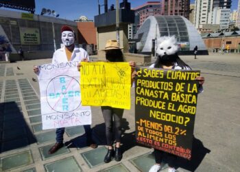 Realizan plantón contra el comercio y legalización de productos transgénicos