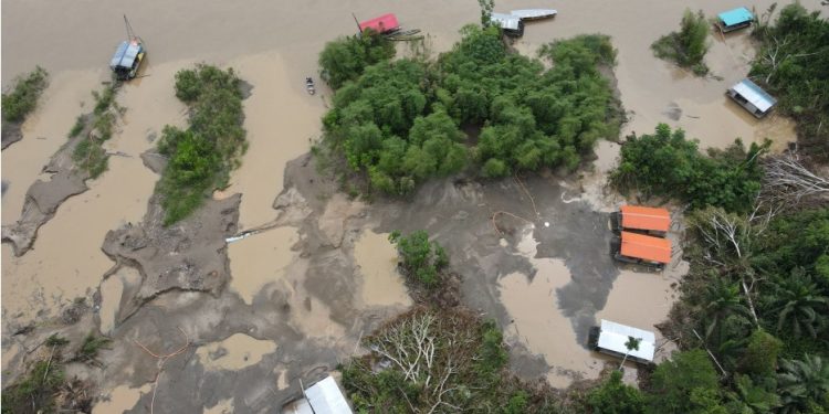 Minería ilegal en la comunidad Las Mercedes de la TCO Tacanas II. Foto: CITRMD