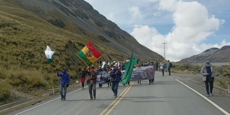 Enfermos, agotados y en medio de un frío glacial, marcha indígena llegó a La Paz
