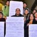 Representantes del gremio periodístico y la sociedad civil a las afueras de la ALP.